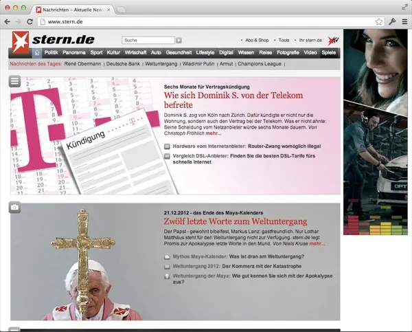 Fig. 3: Stern.de homepage